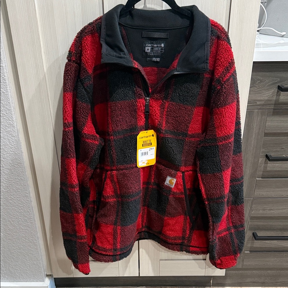 Carhartt  Red and Black Checkered Fleece Jacket